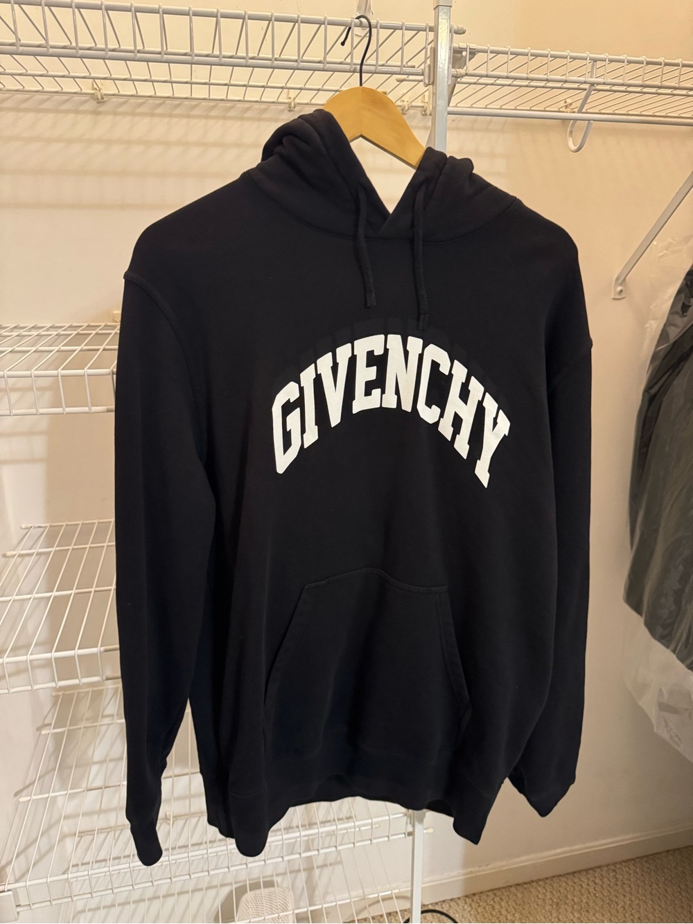Givenchy Black Hoodie with White Arch Logo
